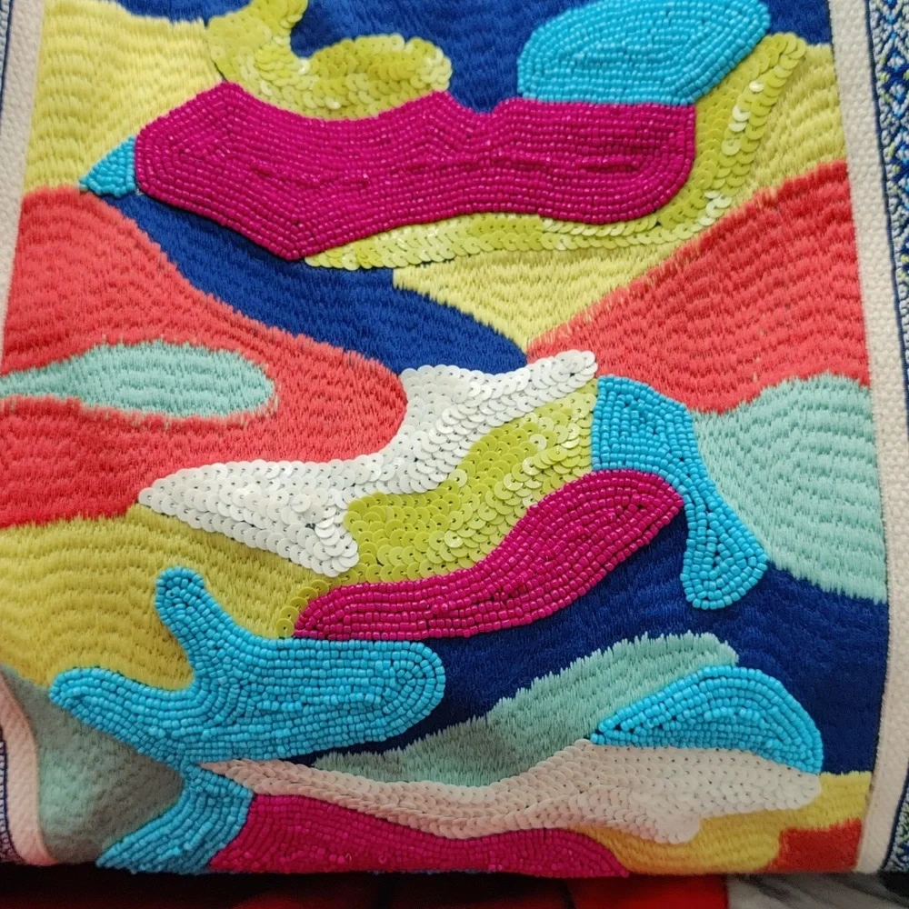 America And Beyond Beaded Tote